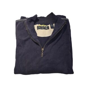 Nat Nast Mens Navy Blue Cotton 1/4‎ Zip Pullover Sweatshirt Size XL